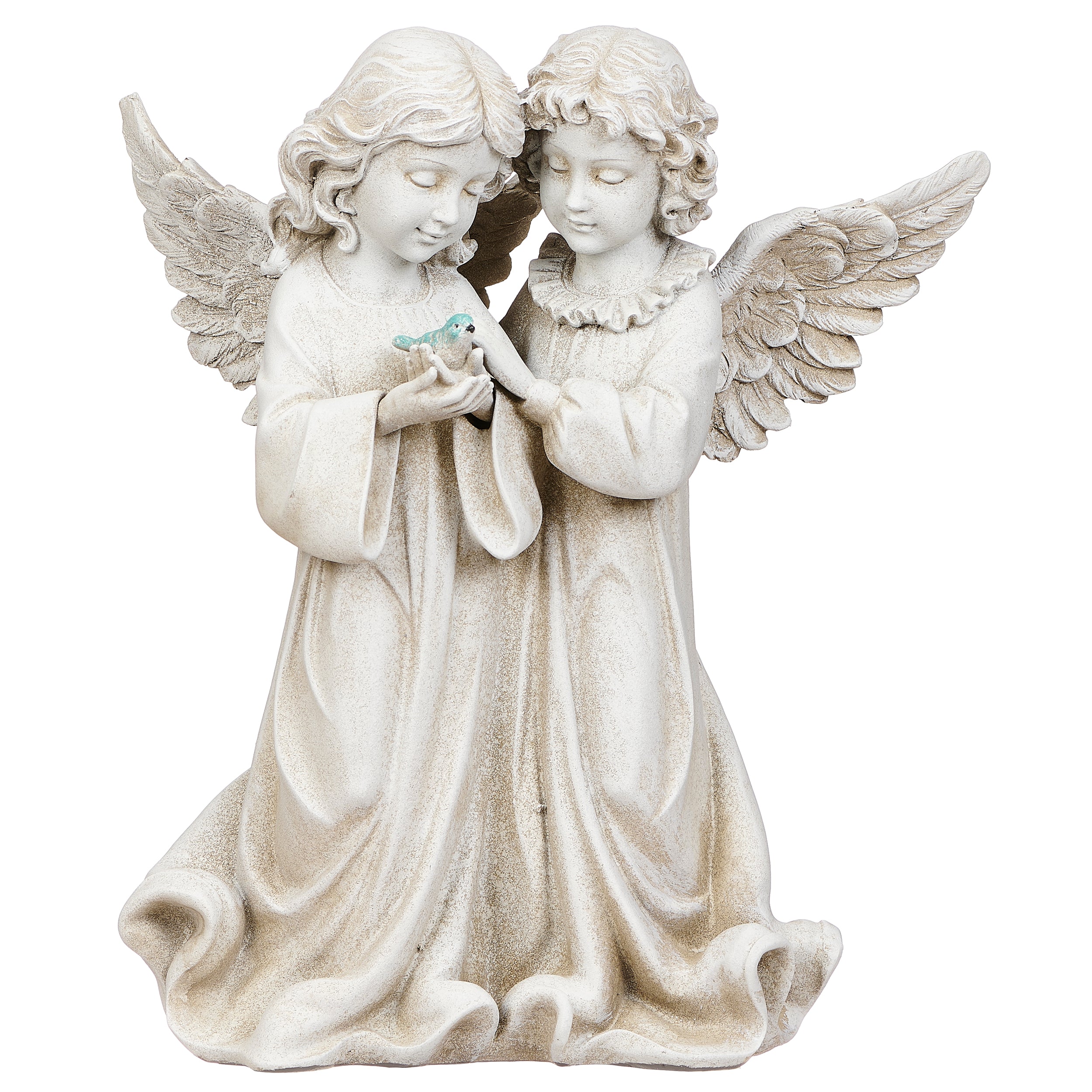 Joseph's Studio Angels With Bird Garden Statue