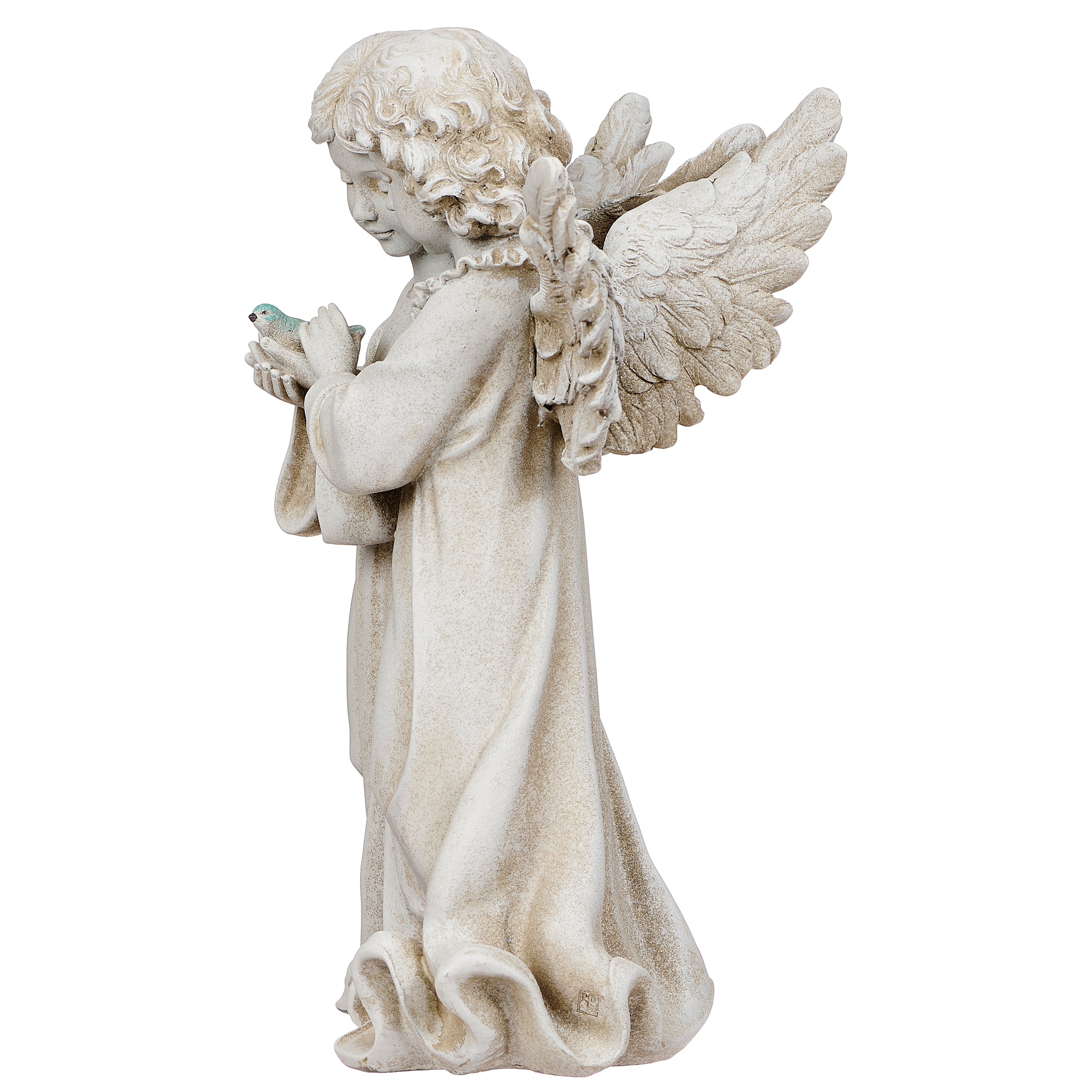 Joseph's Studio Angels With Bird Garden Statue