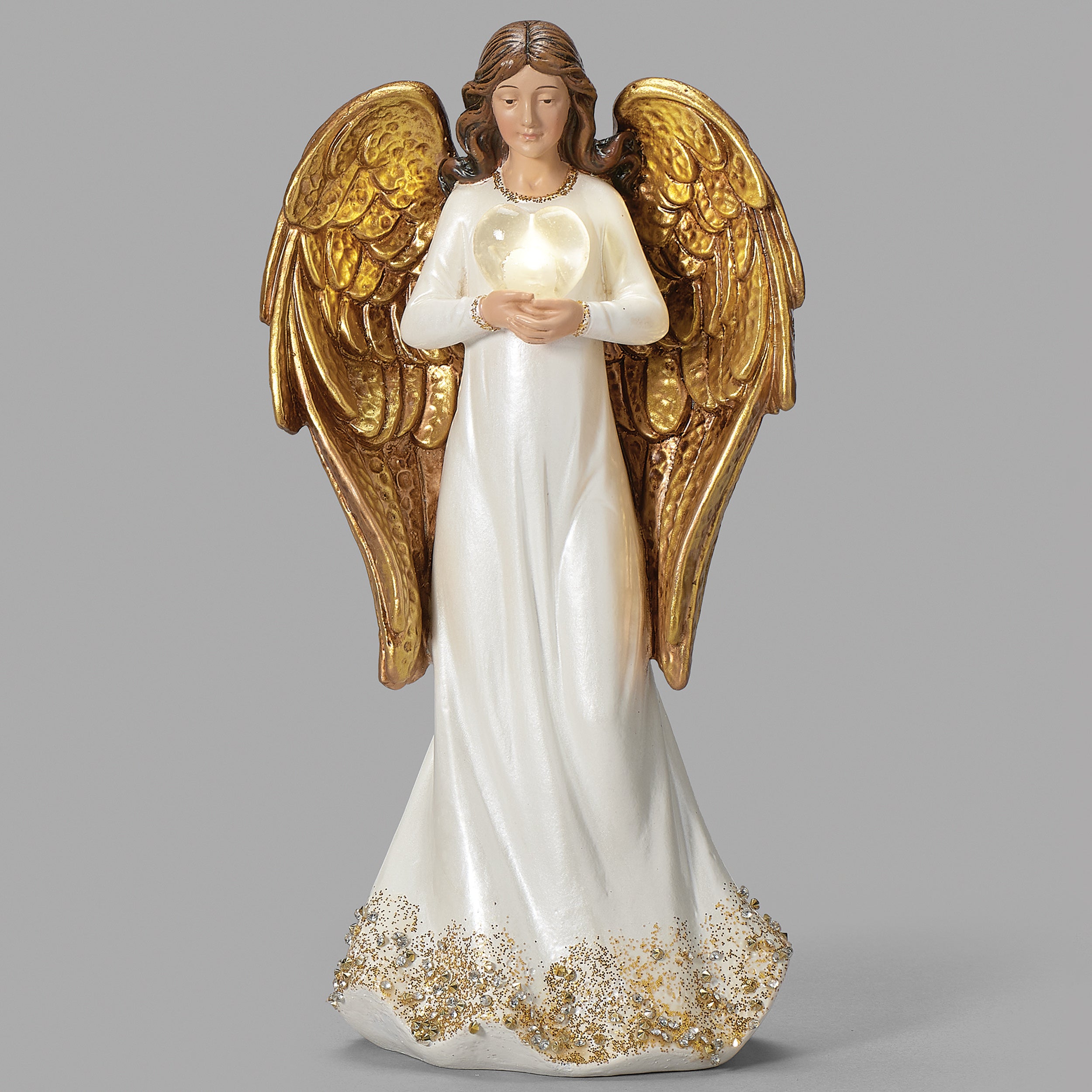 Joseph's Studio Lighted Angel with Heart Figure - Renaissance Collection