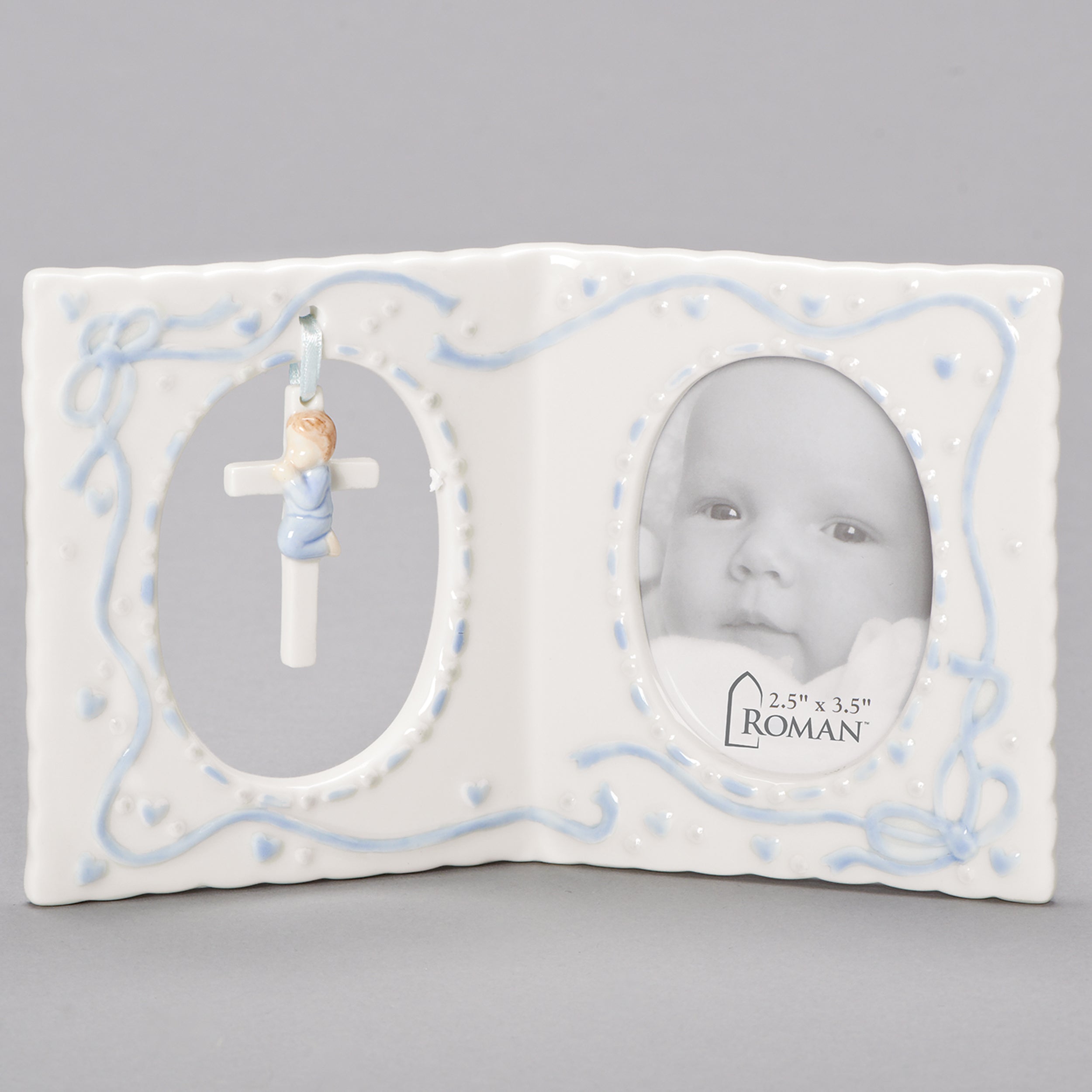 Keepsake Frame with Hanging Cross & Praying Child