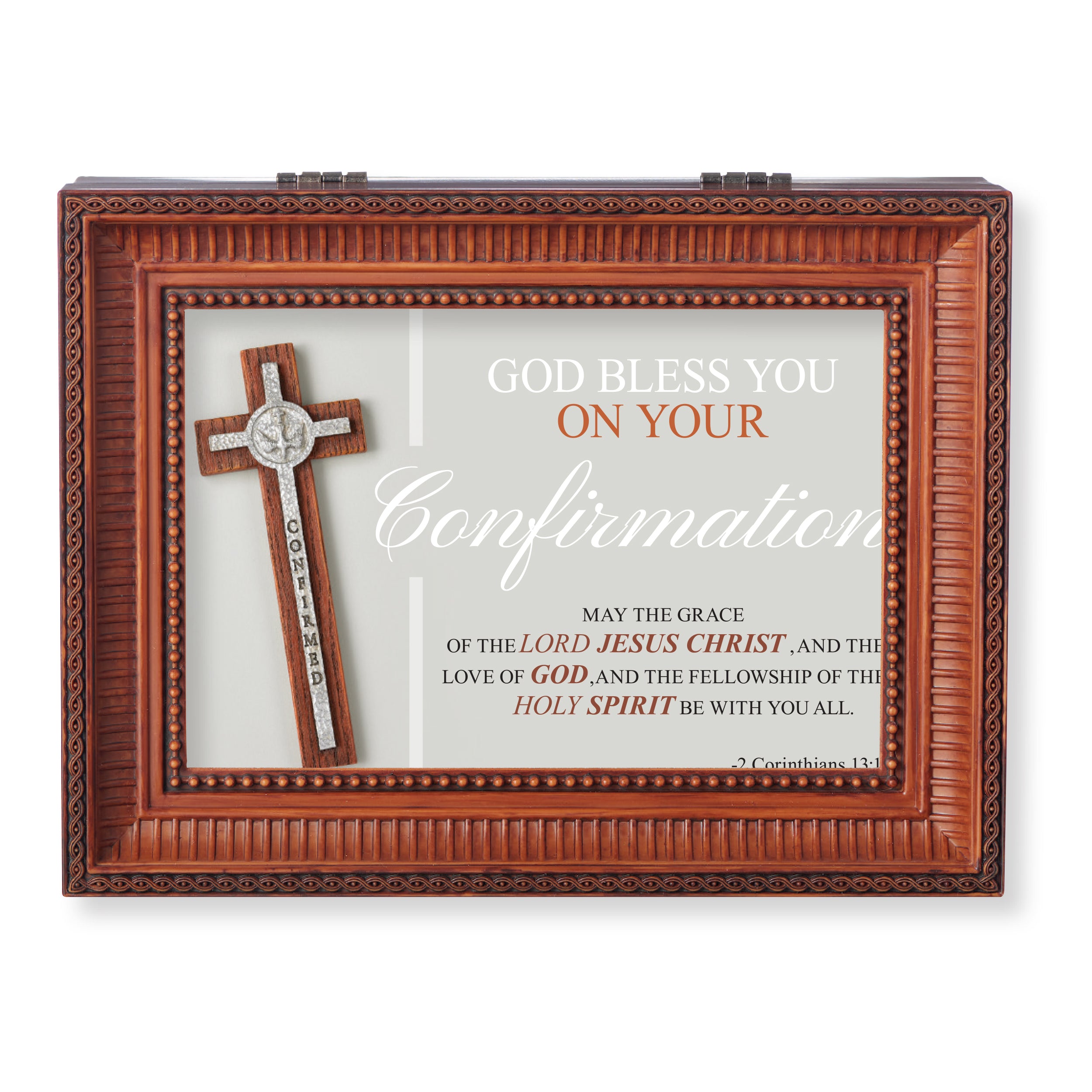 "God Bless you" Confirmation Music Box – "How Great Thou Art" Tune