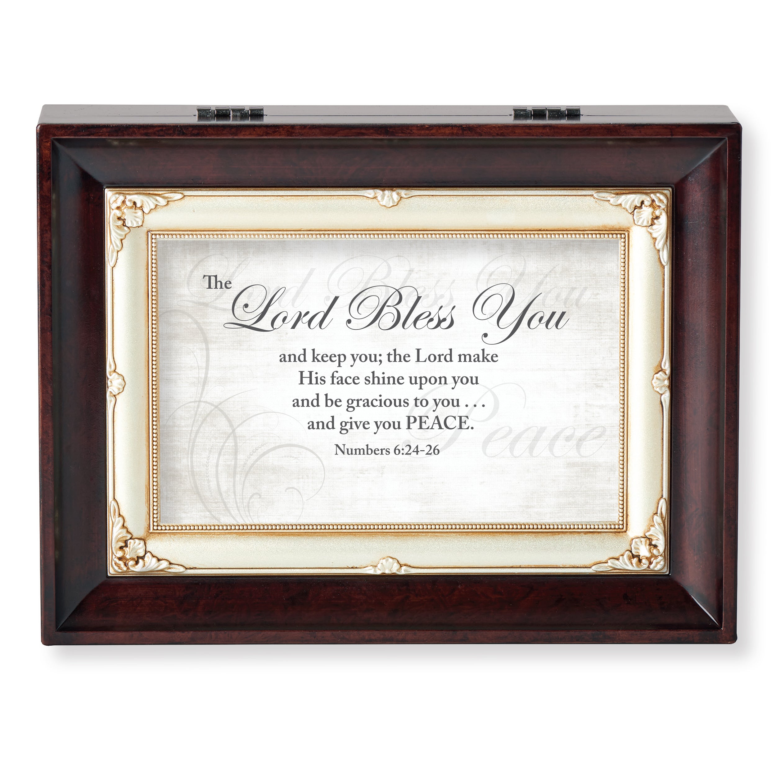 Lord Bless You Brown Music Box- "Amazing Grace" Tune