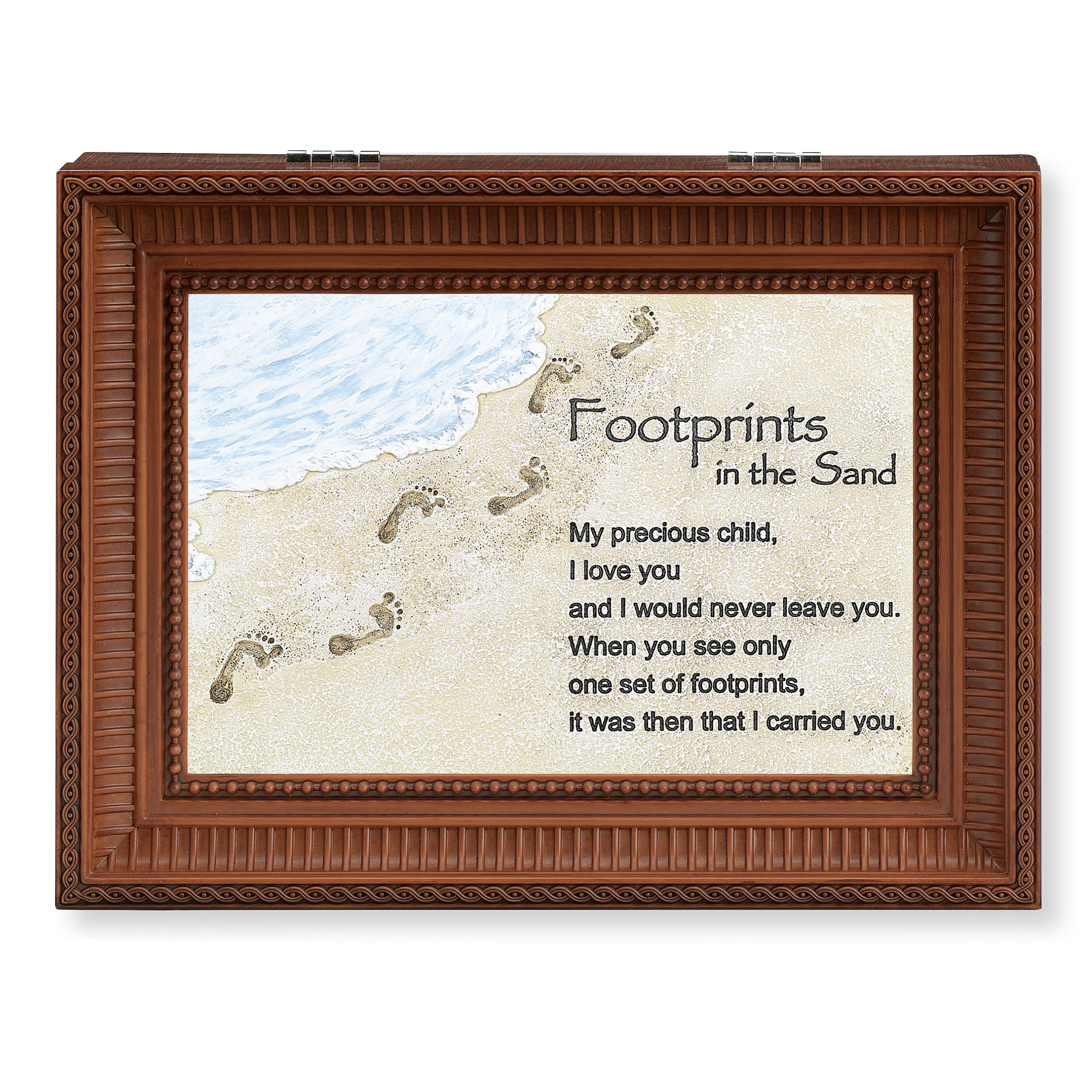 Footprints in the Sand Brown Music Box- "Nocturne" Tune
