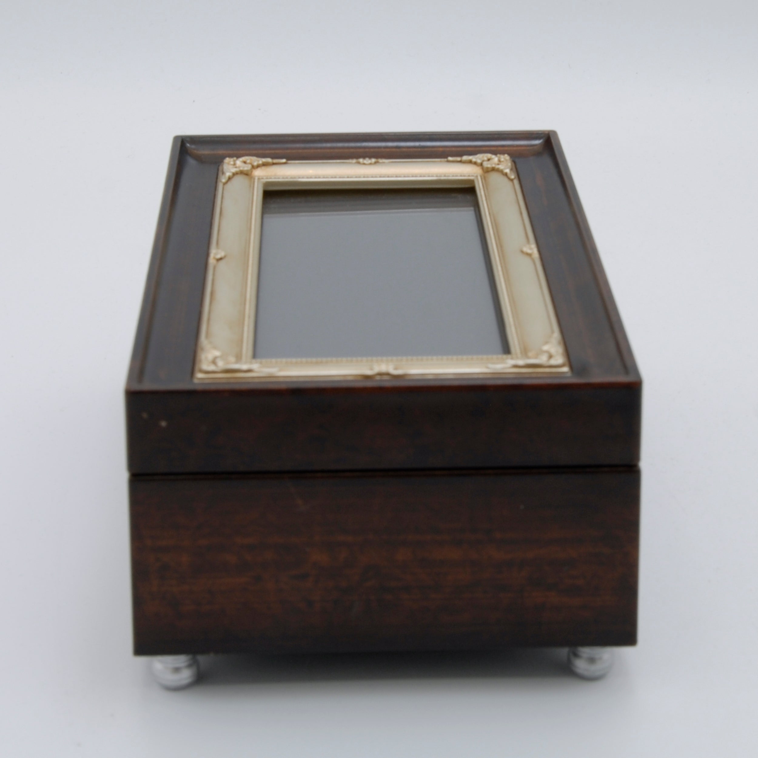 Grandmother Brown Music Box with Floral Design- "Hungarian Dances" Tune