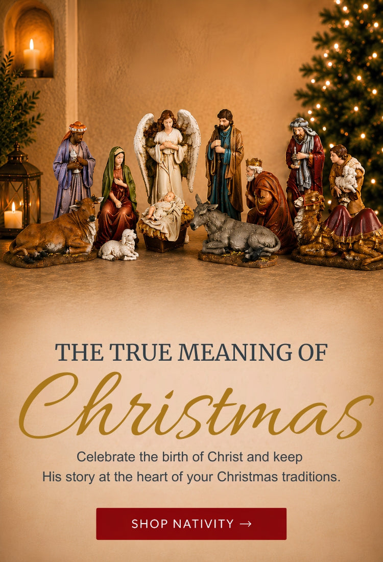 A nativity scene. The true meaning of Christmas. Shop nativity.