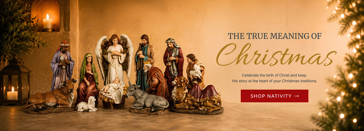A nativity scene. The true meaning of Christmas. Shop nativity.
