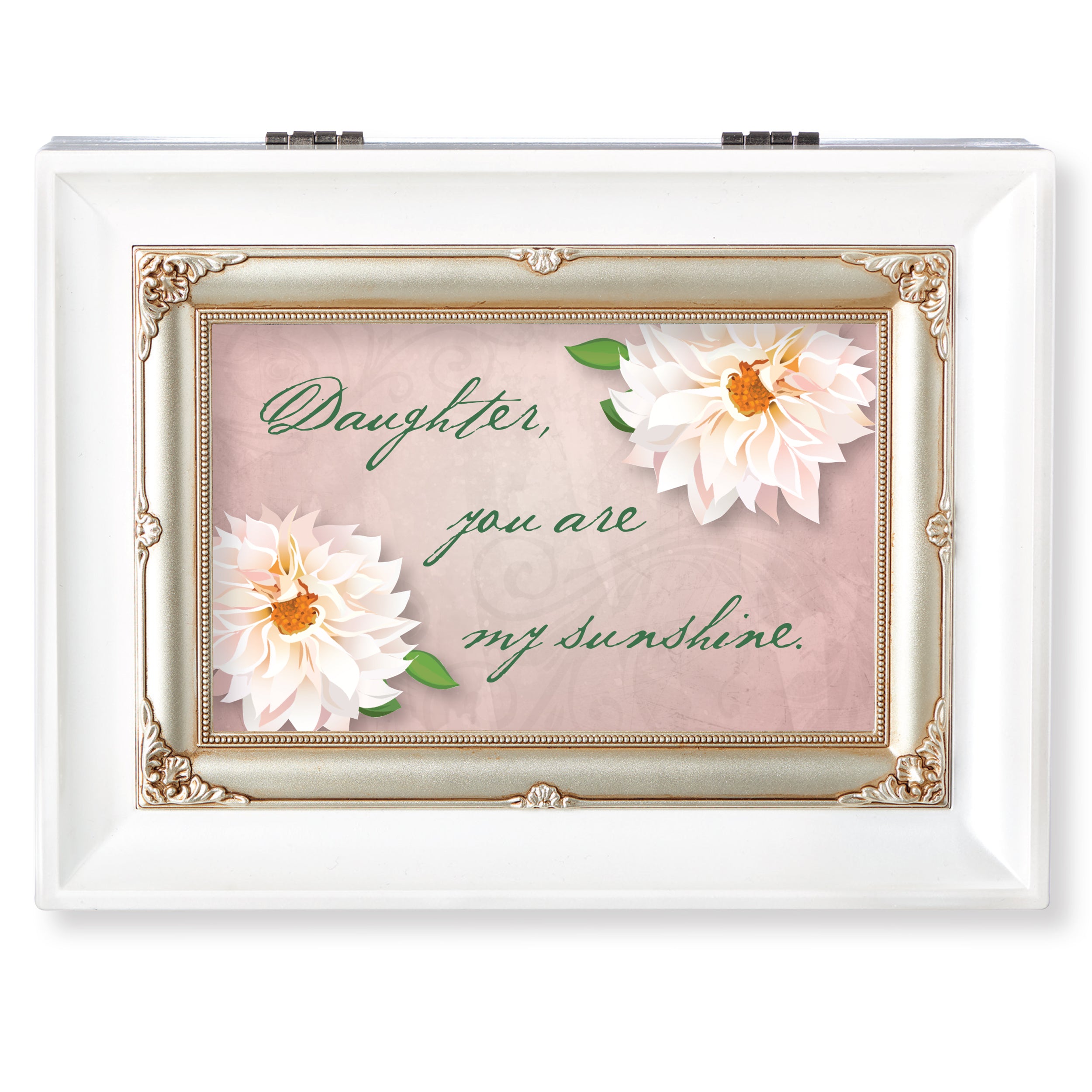 Daughter, You Are My Sunshine White Music Box – "Clair de Lune" Tune