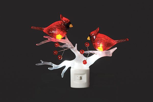 Roman Lights - Led Cardinal On Branch, 5.5"H