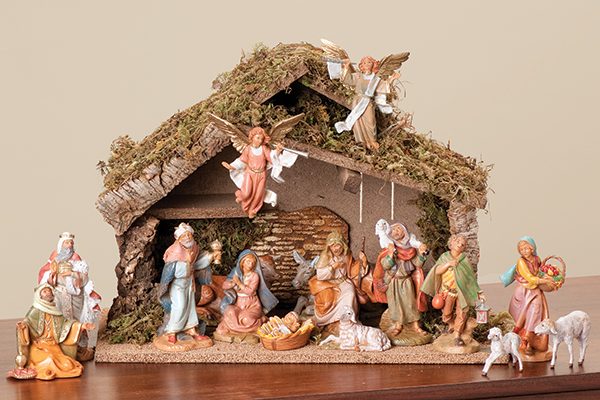 Fontanini by Roman - Nativity Set with Italian Stables,  16-PC Set for 5" Scale Nativity Collection