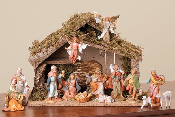 Fontanini by Roman - Nativity Set with Italian Stables, 16-PC Set for 5" Scale Nativity Collection