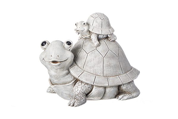 Roman Garden Collection - Mini and Me Turtle Statue, 7"H, Resin
